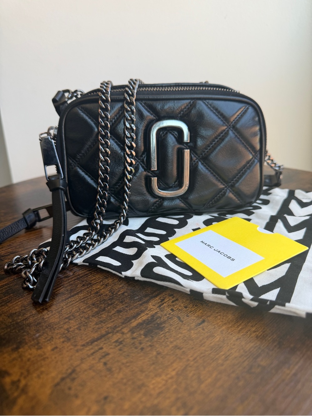 Marc Jacobs The Glam Shot Quilted Leather Camera Bag Black
